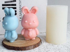 Molde silicona conejo con corbata